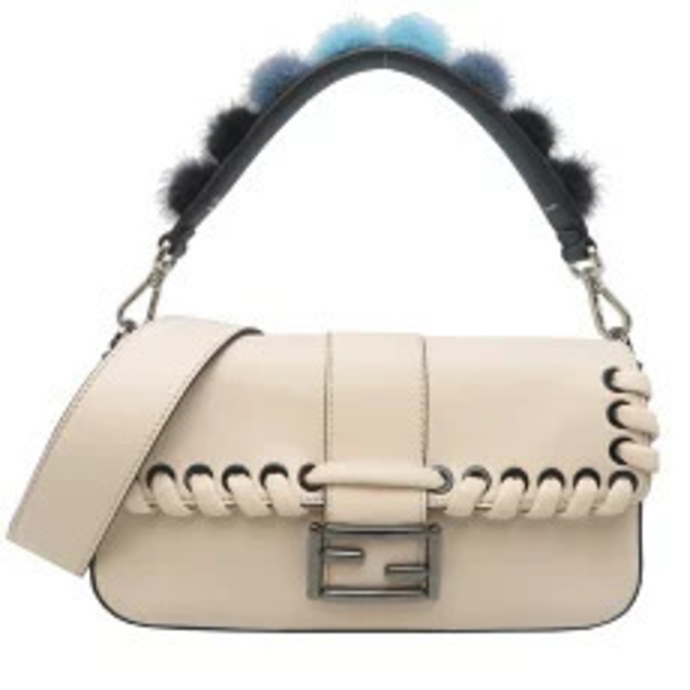Fendi Mamma Bucket Handbag Leather White